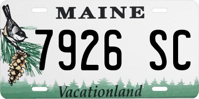 ME license plate 7926SC