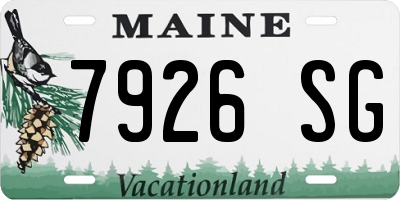 ME license plate 7926SG