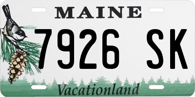 ME license plate 7926SK