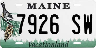 ME license plate 7926SW