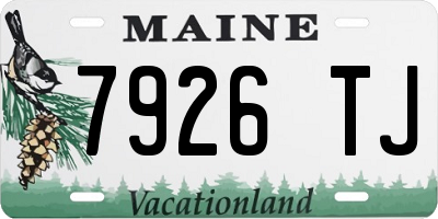 ME license plate 7926TJ