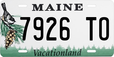 ME license plate 7926TO