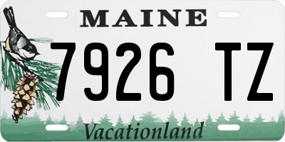 ME license plate 7926TZ