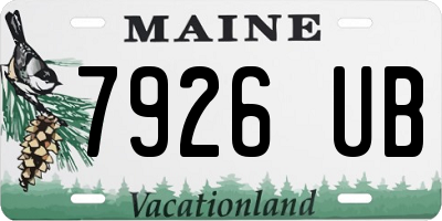 ME license plate 7926UB