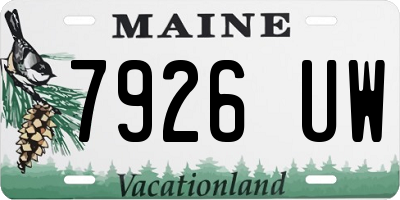 ME license plate 7926UW