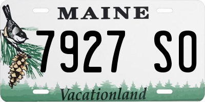 ME license plate 7927SO
