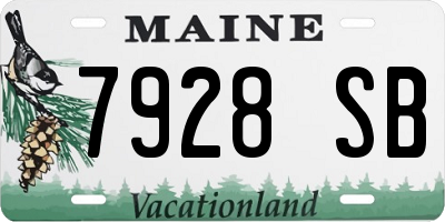 ME license plate 7928SB