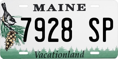 ME license plate 7928SP