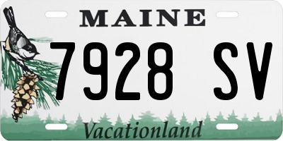 ME license plate 7928SV