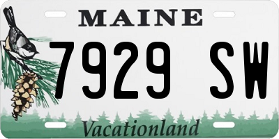 ME license plate 7929SW