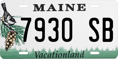 ME license plate 7930SB