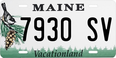 ME license plate 7930SV