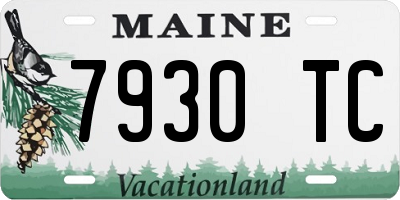 ME license plate 7930TC