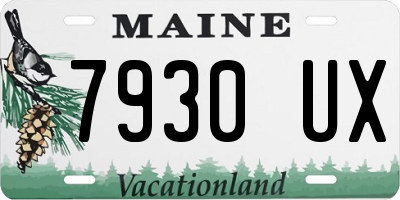 ME license plate 7930UX