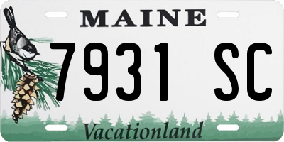 ME license plate 7931SC
