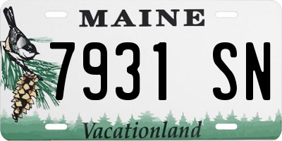 ME license plate 7931SN