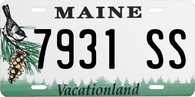 ME license plate 7931SS