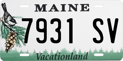 ME license plate 7931SV
