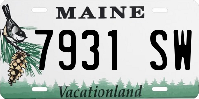ME license plate 7931SW