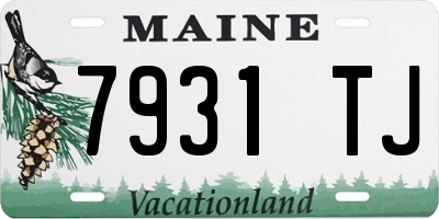 ME license plate 7931TJ