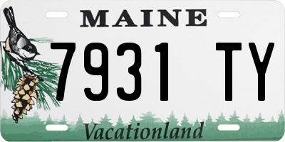 ME license plate 7931TY