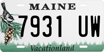 ME license plate 7931UW