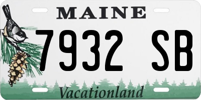 ME license plate 7932SB