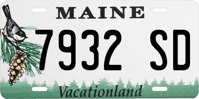 ME license plate 7932SD