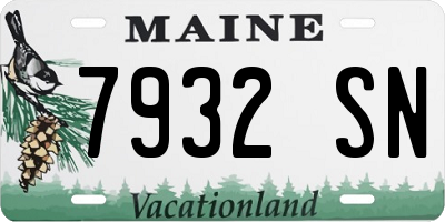 ME license plate 7932SN