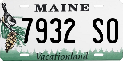 ME license plate 7932SO