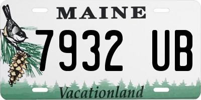 ME license plate 7932UB