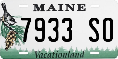 ME license plate 7933SO