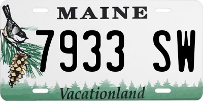 ME license plate 7933SW