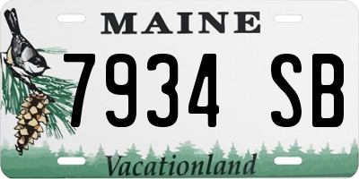 ME license plate 7934SB