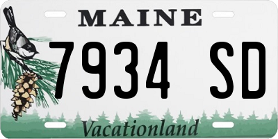 ME license plate 7934SD