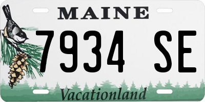 ME license plate 7934SE