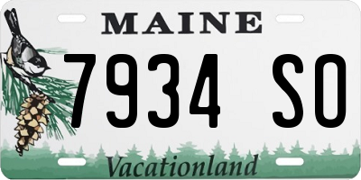 ME license plate 7934SO