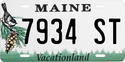ME license plate 7934ST