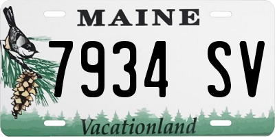 ME license plate 7934SV
