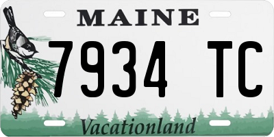 ME license plate 7934TC