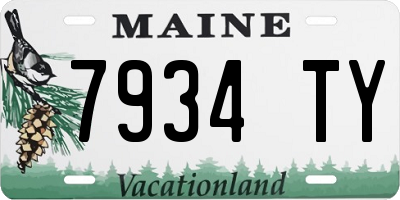 ME license plate 7934TY