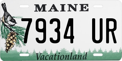 ME license plate 7934UR