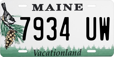 ME license plate 7934UW