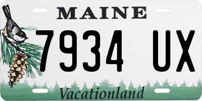 ME license plate 7934UX