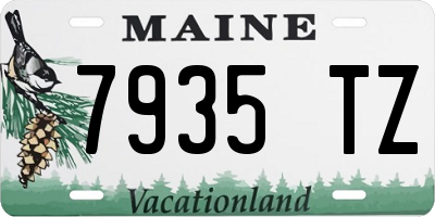 ME license plate 7935TZ
