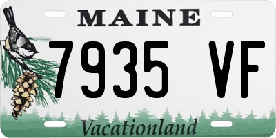 ME license plate 7935VF