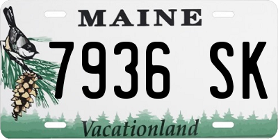 ME license plate 7936SK