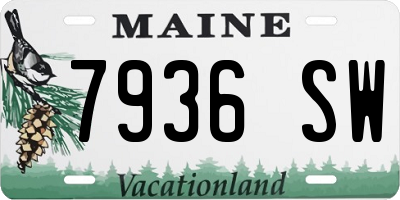 ME license plate 7936SW