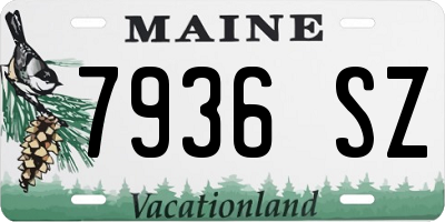 ME license plate 7936SZ