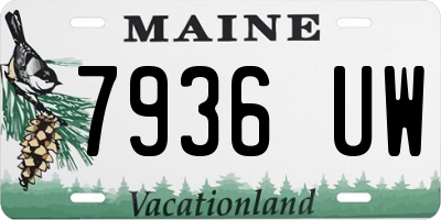 ME license plate 7936UW